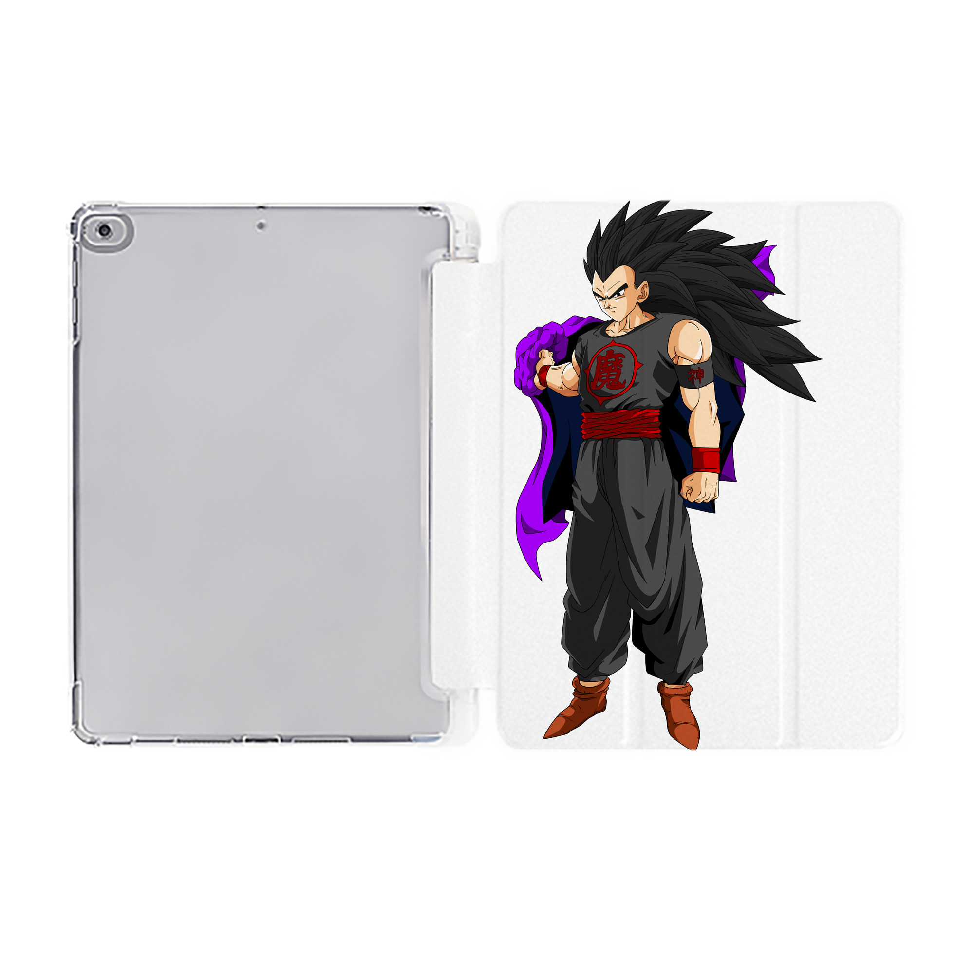 （画像用） ドラゴンボール ベジータ四世（Bejīta Yonsei）DRAGON BALL Vegeta IV IPad ケース ペン収納付き 三つ折りスタンド PUレザー×シリコン 対応機種9.5/10.5/10.9インチ
